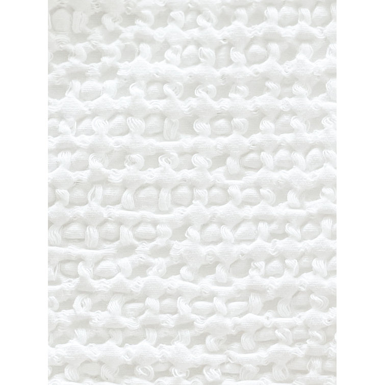 Cool Cotton White Waffle Weave Square Pillow 20x20