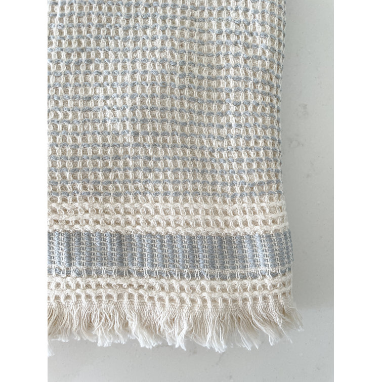 Gray Mini Waffle Striped Turkish Cotton Bath Towel