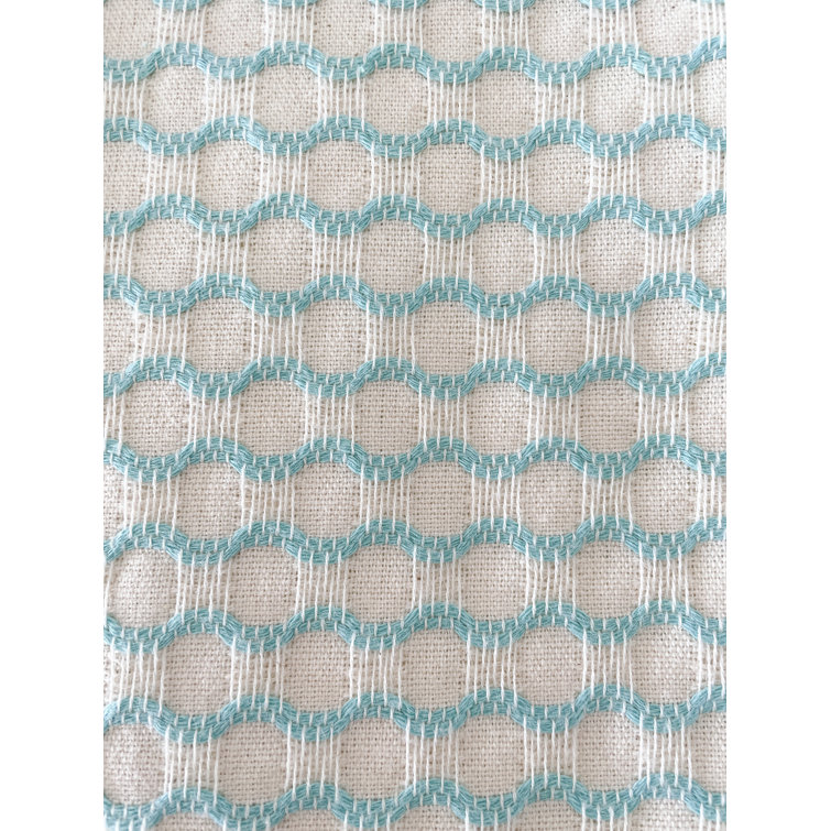 Blue Wavy Pattern Cotton Beach Towel with Fringe