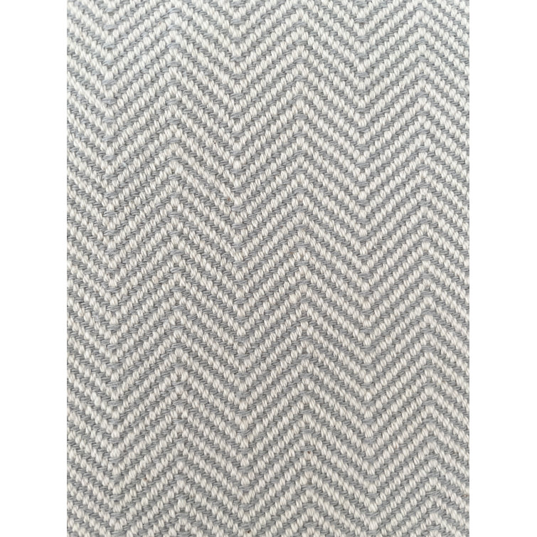 Gray Cotton Herringbone Throw Blanket with Tassels
