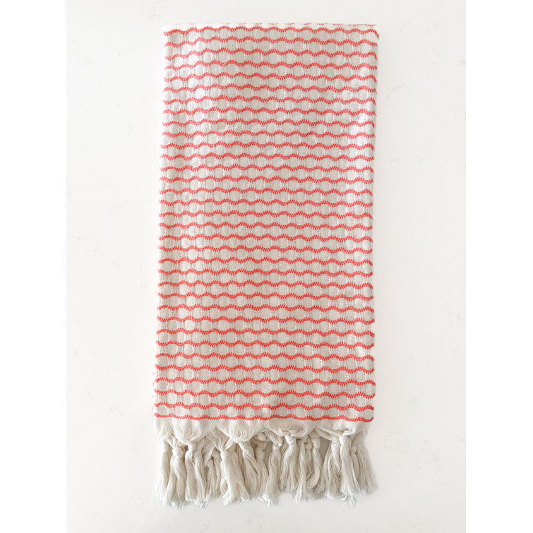 Anaya Orange Wavy Pattern Cotton Beach Towel