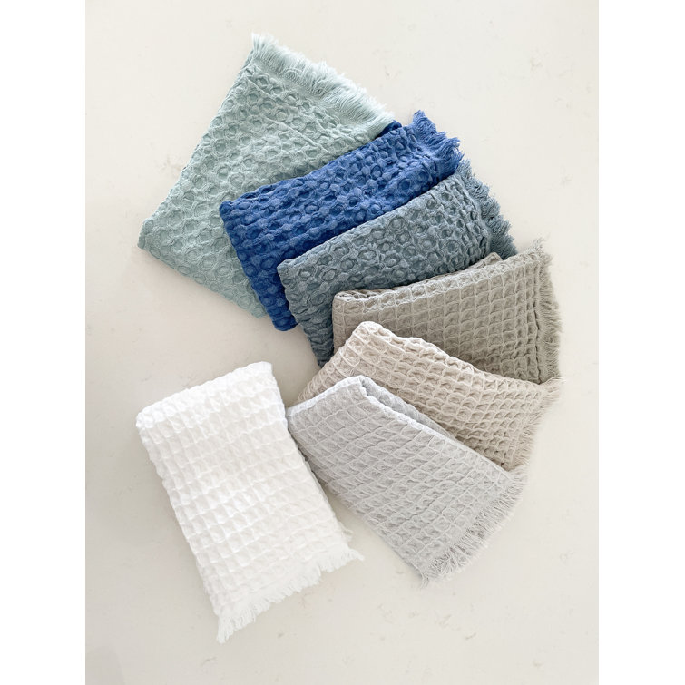 White Turkish Cotton Waffle Hand Towel Set