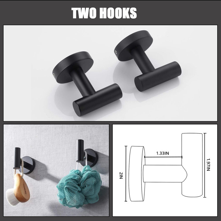 Matte Black Stainless Steel 4-Piece Bathroom Hardware Set