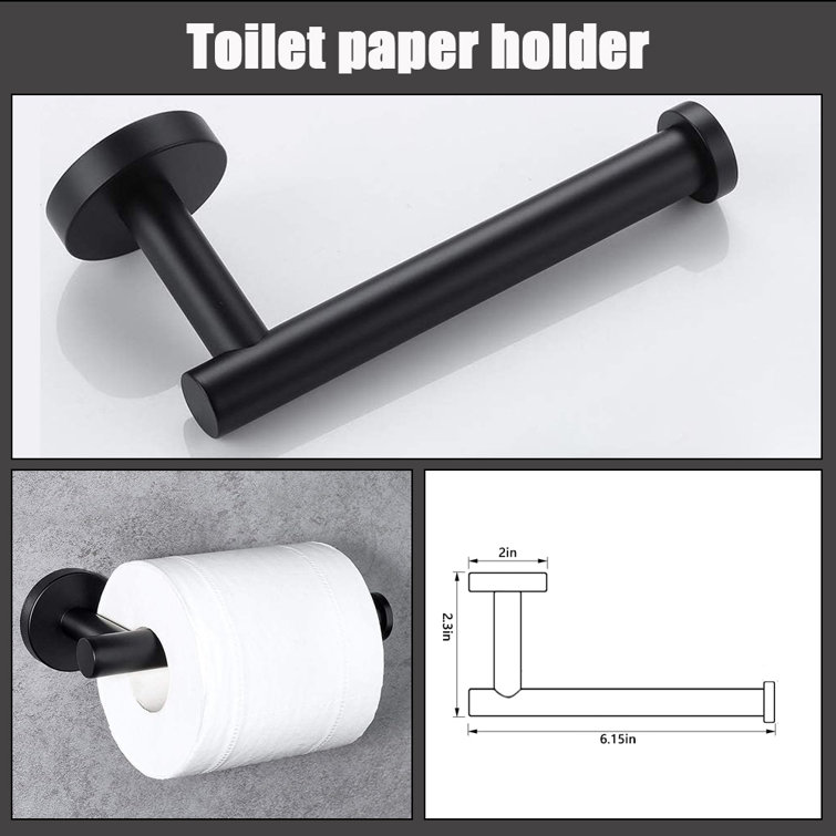 Matte Black Stainless Steel 4-Piece Bathroom Hardware Set