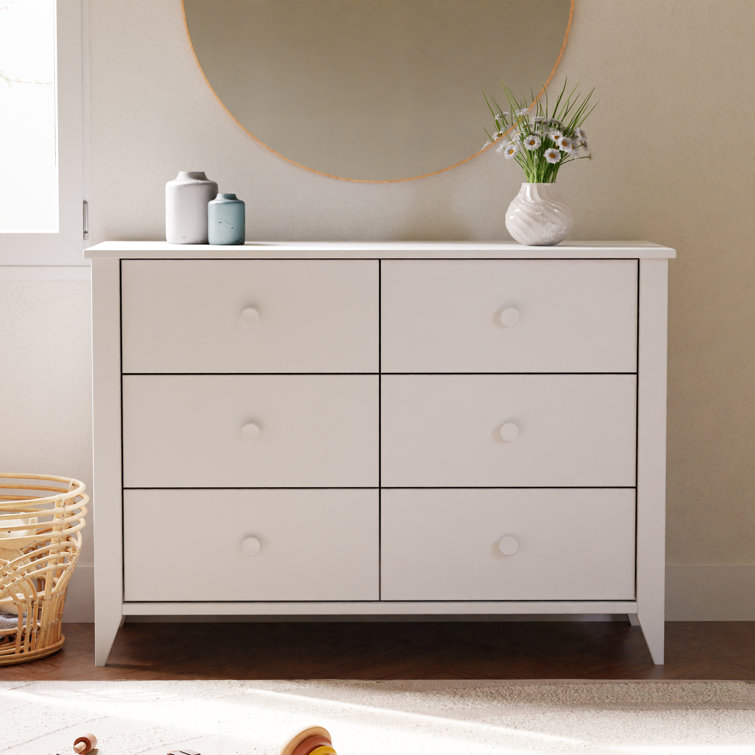 Natural Walnut Mid-Century Modern 6-Drawer Dresser