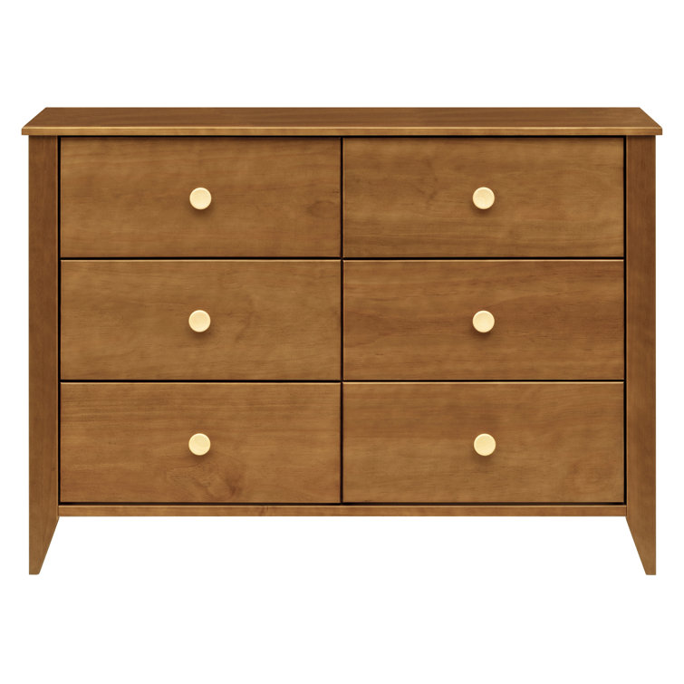 Chestnut and Natural Mid-Century Double Dresser with Ball Bearing Glides