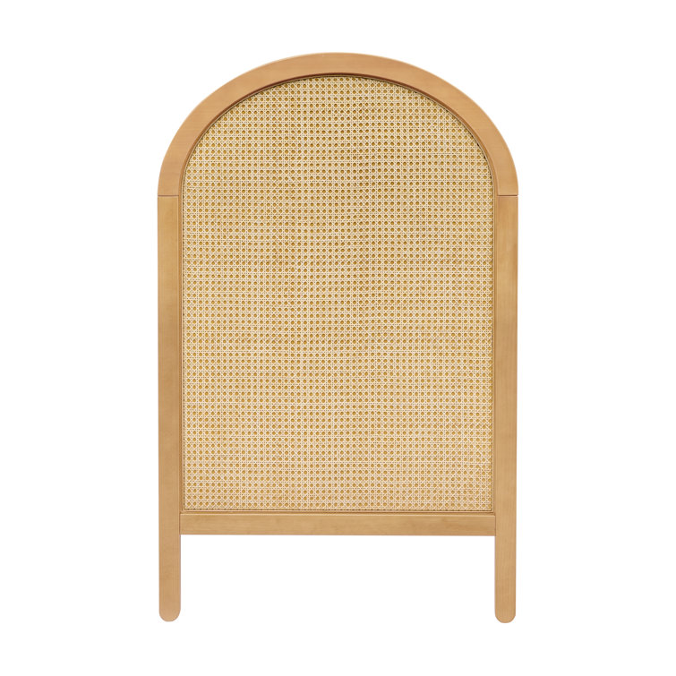 Light Wood Pine Boho-Chic Convertible Toddler Crib