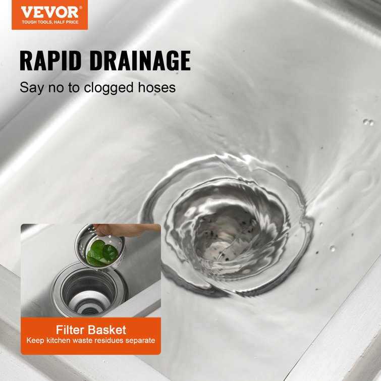Stainless Steel Freestanding Utility Sink with Faucet and Workbench
