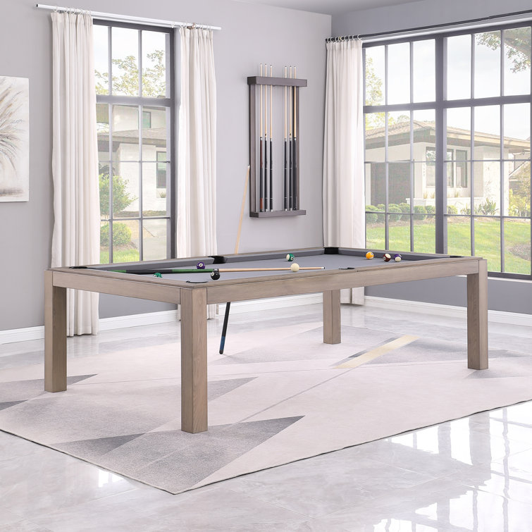 Olivia Graywash Ash 8ft Pool Table with Powder Blue Felt