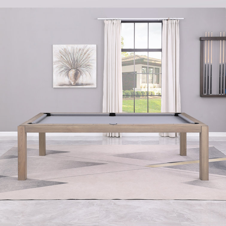 Olivia Graywash Ash 8ft Pool Table with Powder Blue Felt