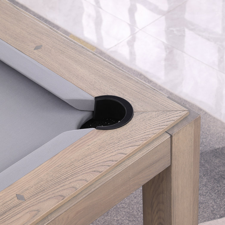 Olivia Graywash Ash 8ft Pool Table with Powder Blue Felt