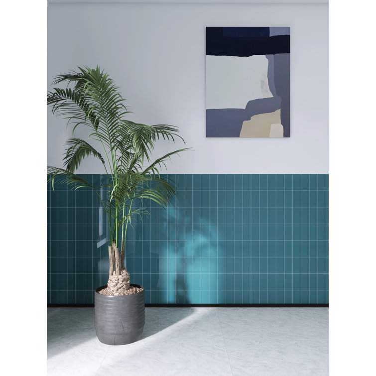 Glossy Succulent 3'' x 6'' Peel and Stick Subway Tiles
