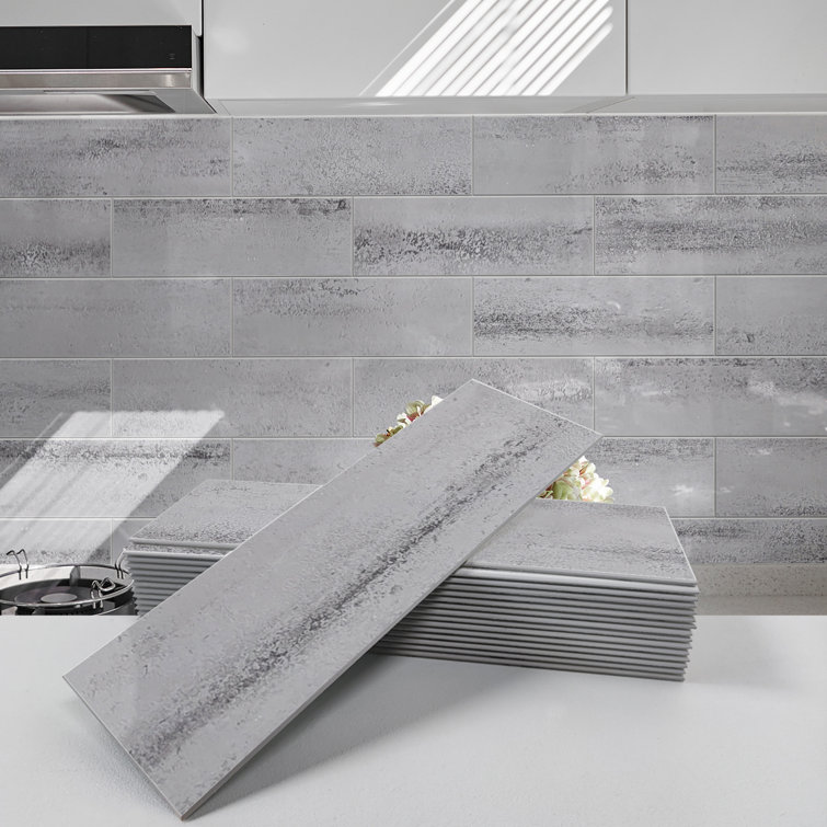 Glossy Alpine Stone Composite Peel and Stick Subway Tile