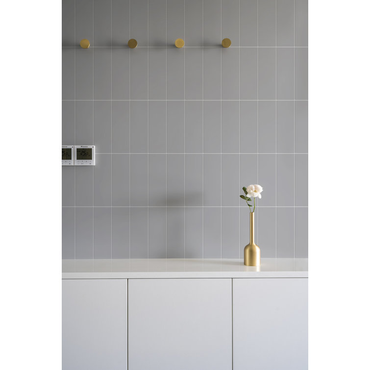 Matte Stone 4'' x 12'' Peel and Stick Subway Tile
