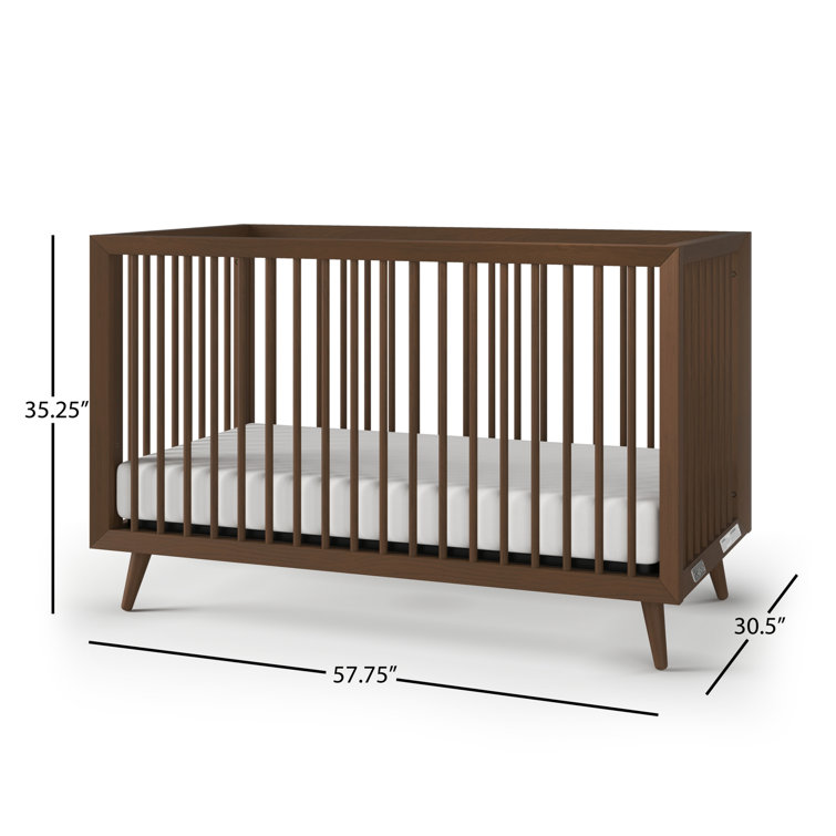Cranbrook Toasted Chestnut Pine Wood Convertible Crib
