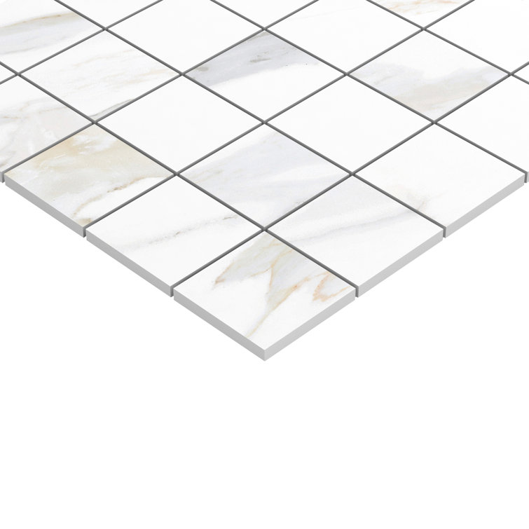 Aurora Gold Matte Porcelain Mosaic Tile Sheet 11.81'' x 11.81''