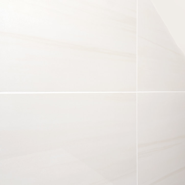 Terius Dolomite Warm White Polished Marble Look Porcelain Tile