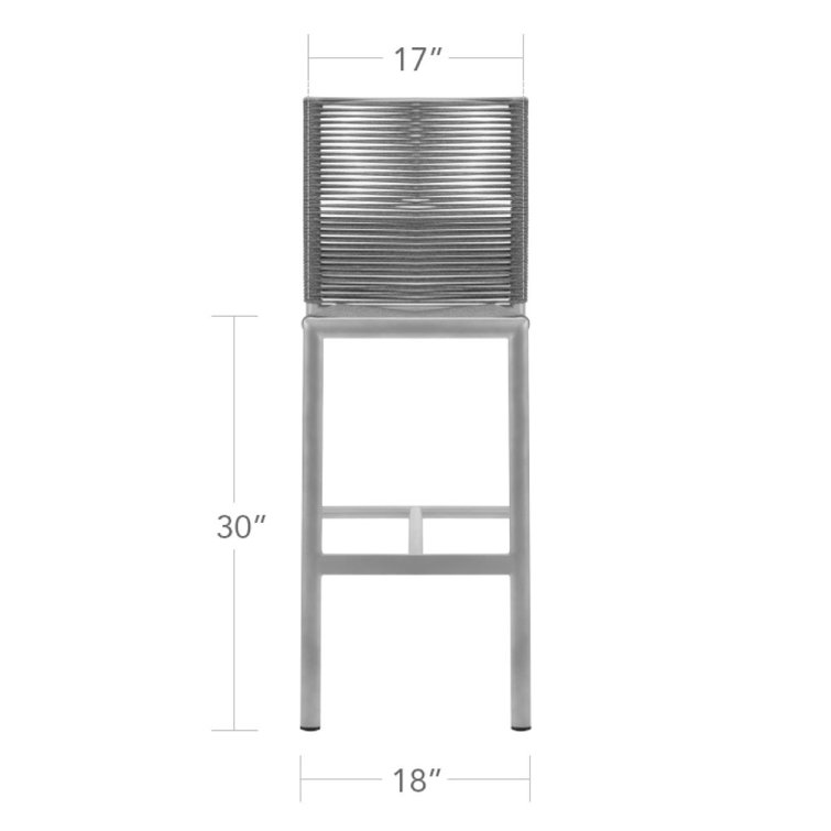 Avalon Charcoal Aluminum Frame Armless Bar Chair