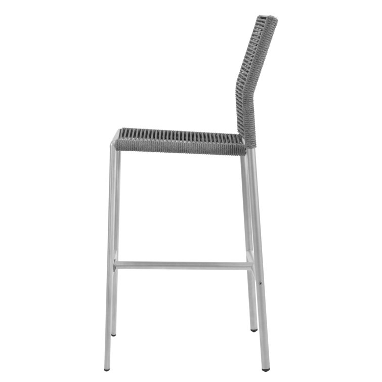 Avalon Charcoal Aluminum Frame Armless Bar Chair