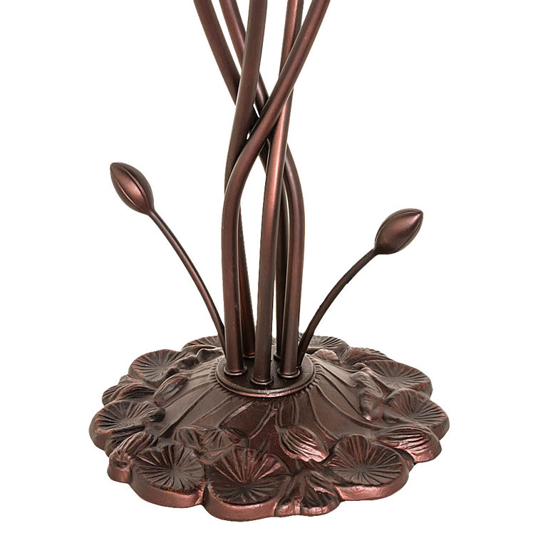 Bronze 5-Light Pink Lily Accent Table Lamp