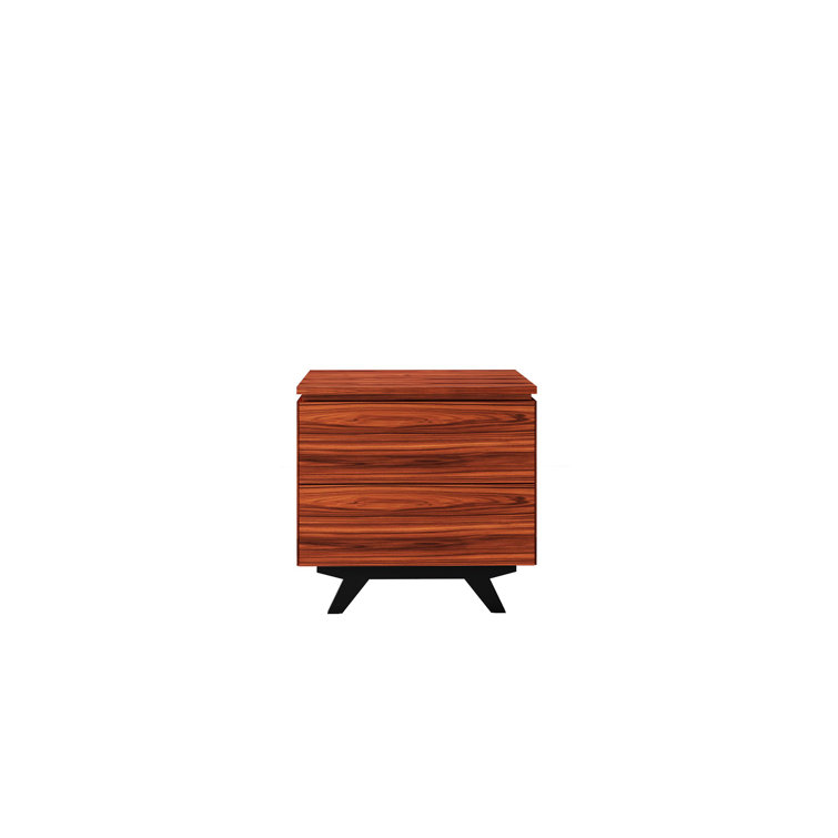 Mid-Century Modern Iron Wood 24" Square End Table with Storage