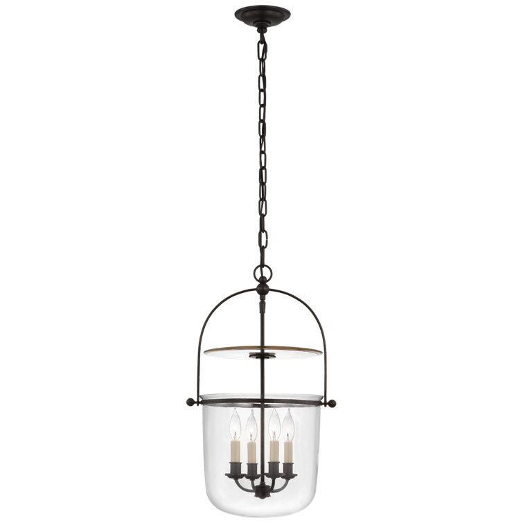 Lorford Aged Iron 42.5" Chandelier with Mercury Glass Shades