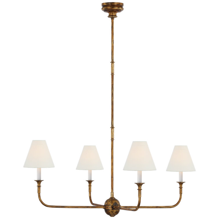 Antique Gild 4-Light Chandelier with Empire Shades