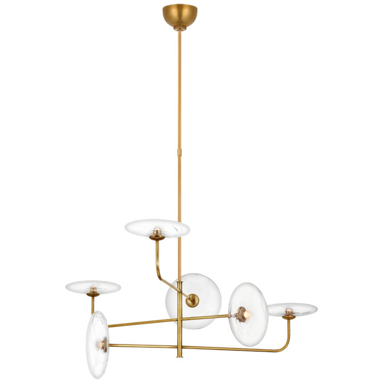 Hand Rubbed Antique Brass and Crystal LED Chandelier
