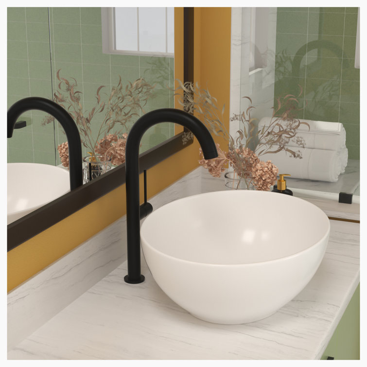 Glossy White Ceramic Oval Bathroom Vessel Sink