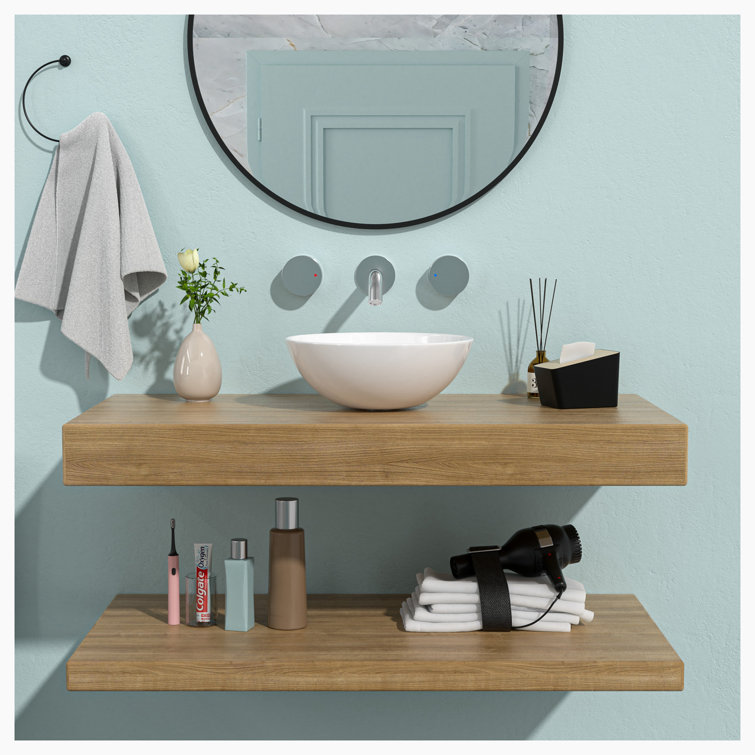 13'' White Ceramic Circular Vessel Bathroom Sink