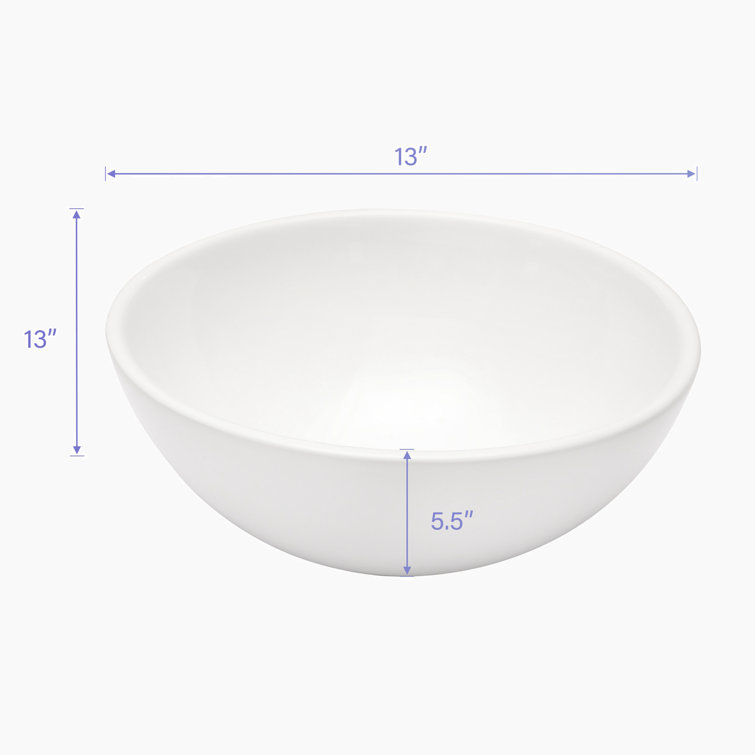 13'' White Ceramic Circular Vessel Bathroom Sink
