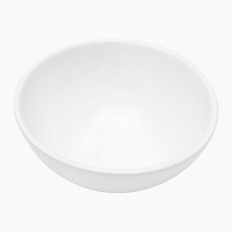 13'' White Ceramic Circular Vessel Bathroom Sink
