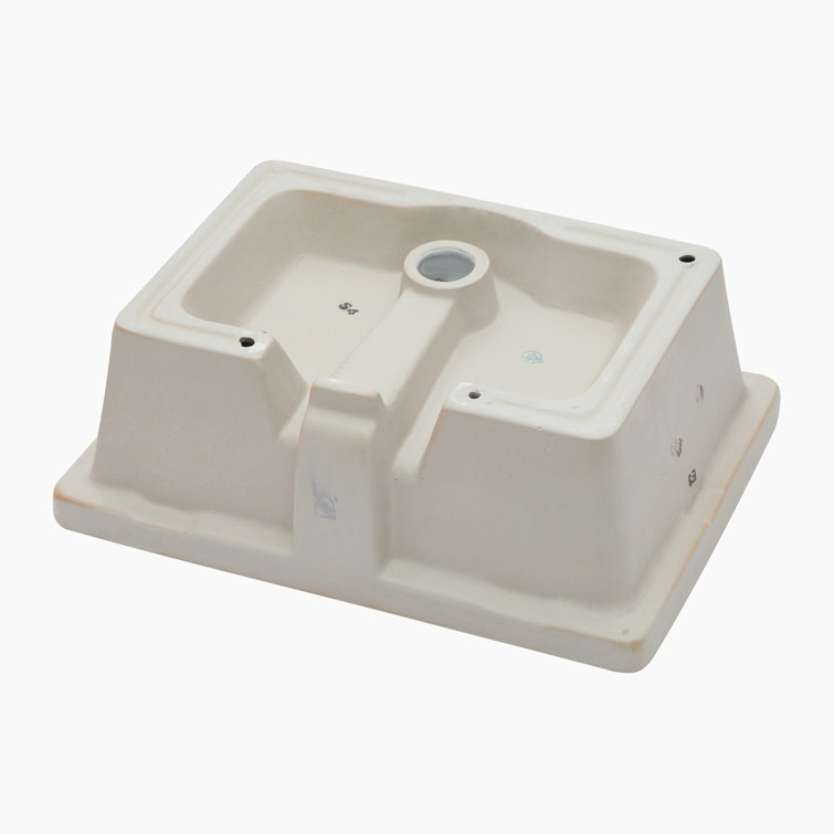 Hewei 14'' White Ceramic Rectangular Undermount Bathroom Sink