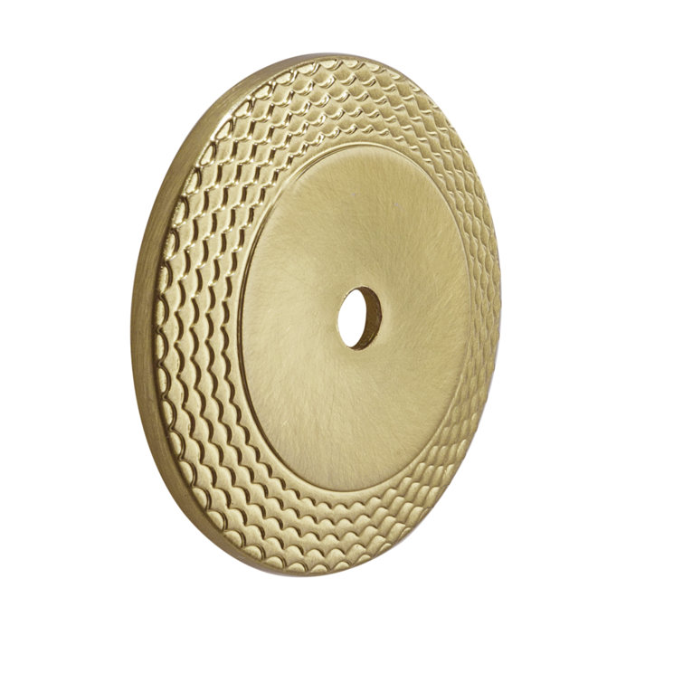 Satin Brass Round Knob with Mermaid Scale Design