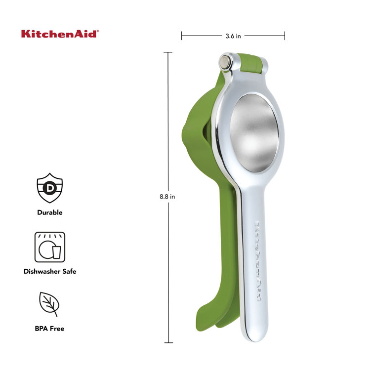 Green Aluminum Citrus Juice Press with Seed Catcher