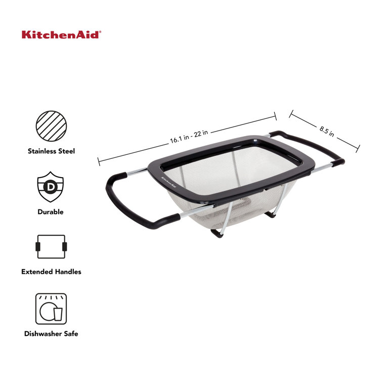 KitchenAid Black Stainless Steel Expandable Colander