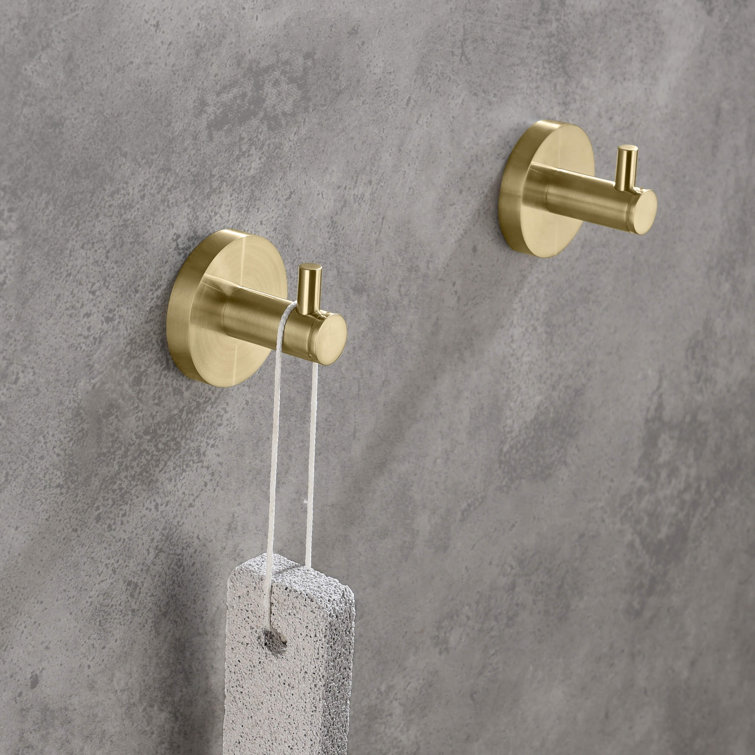 Brushed Gold Circular Wall Mounted Robe Hook