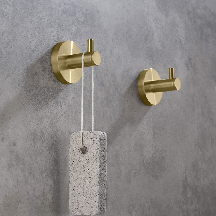 Brushed Gold Circular Wall Mounted Robe Hook