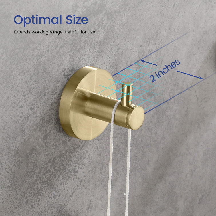 Brushed Gold Circular Wall Mounted Robe Hook
