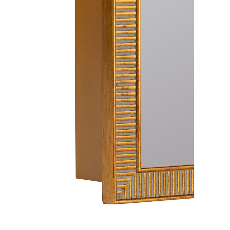 Antique Gold Metal Surface Mount Medicine Cabinet