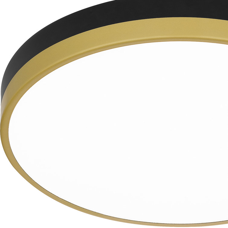 Matte Black and Gold Round LED Flush Mount Ceiling Light