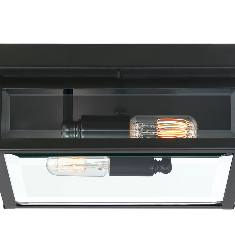 Earth Black Glass Flush Mount Ceiling Light with Clear Panels