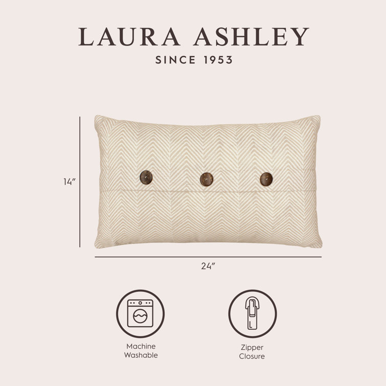 Milly Chevron 14x24 Decorative Pillow Set in Beige and White