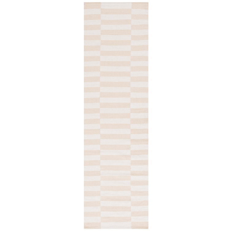 Ludlow Ivory Stripe Flatweave Cotton Runner Rug 2'3" x 8'