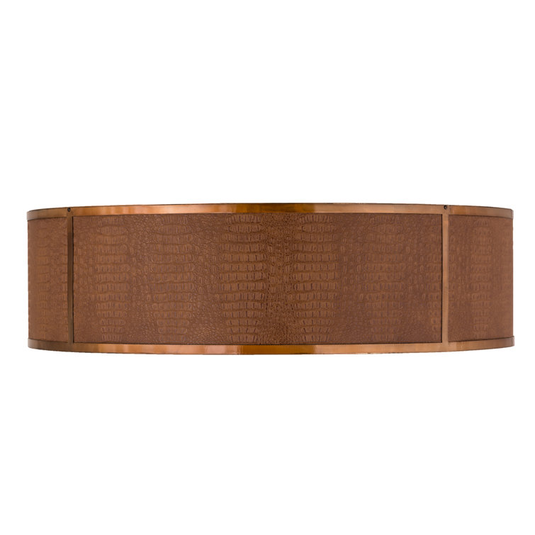 Copper Glass Drum LED Flush Mount Ceiling Light