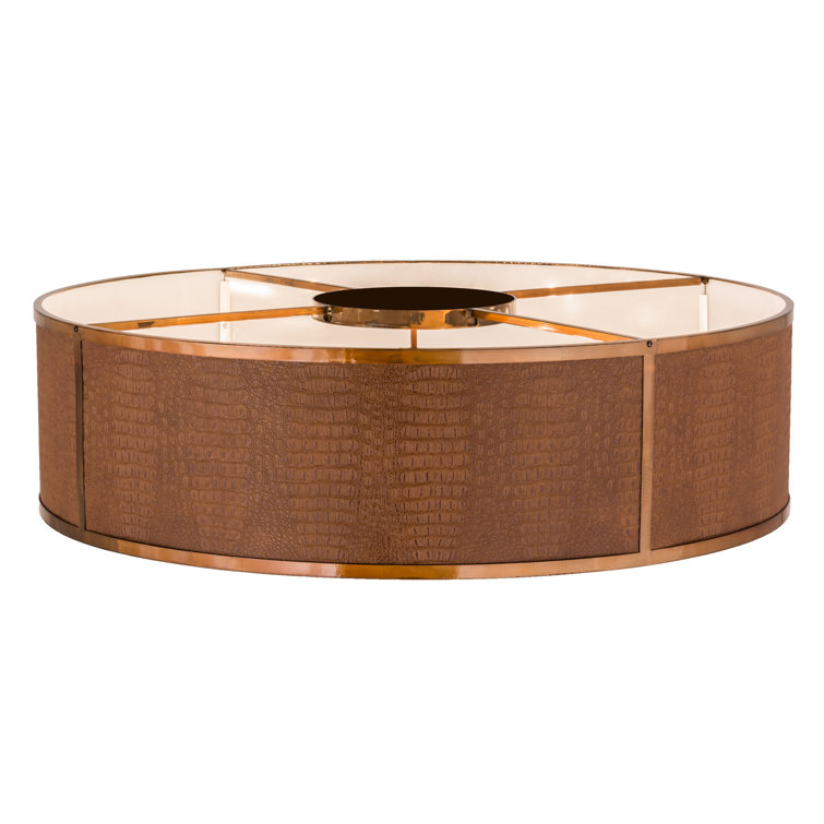Copper Glass Drum LED Flush Mount Ceiling Light