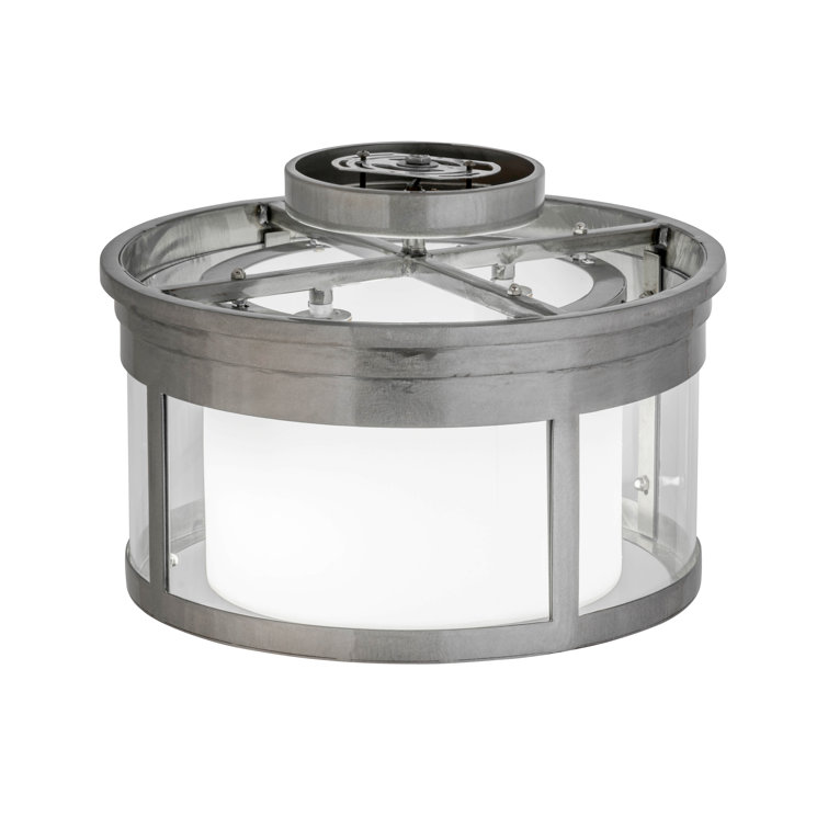 15'' Steel and Clear Glass Drum LED Flush Mount