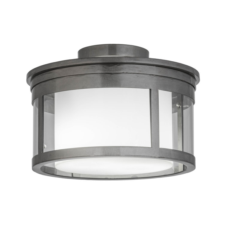 15'' Steel and Clear Glass Drum LED Flush Mount
