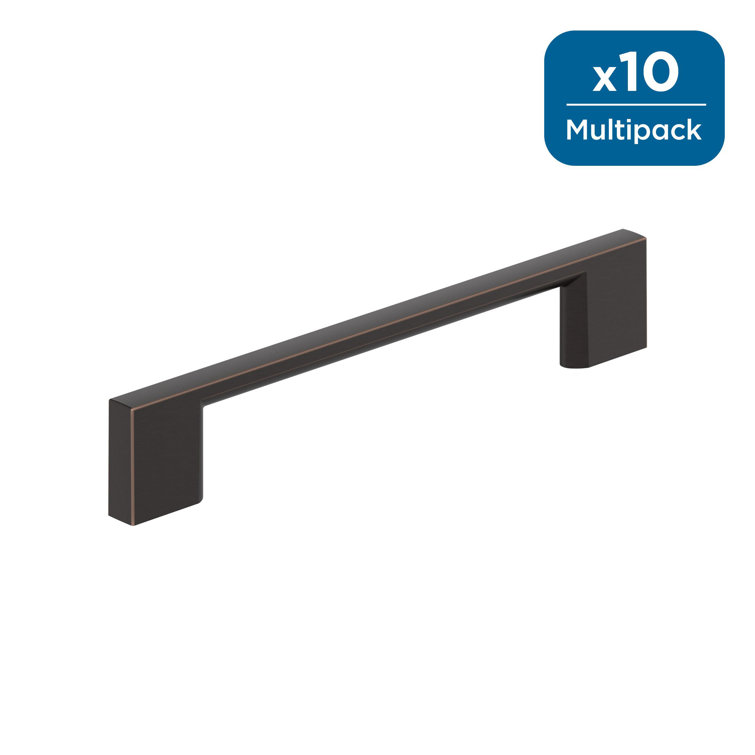 Oil Rubbed Bronze Modern Bar Cabinet Pulls, 10 Pack