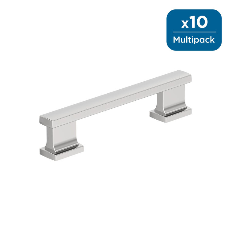 Triomphe Polished Chrome Modern Cabinet Pulls, 10 Pack